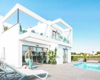 luxury villa for sale with pool and blue sky for sale on the golf course